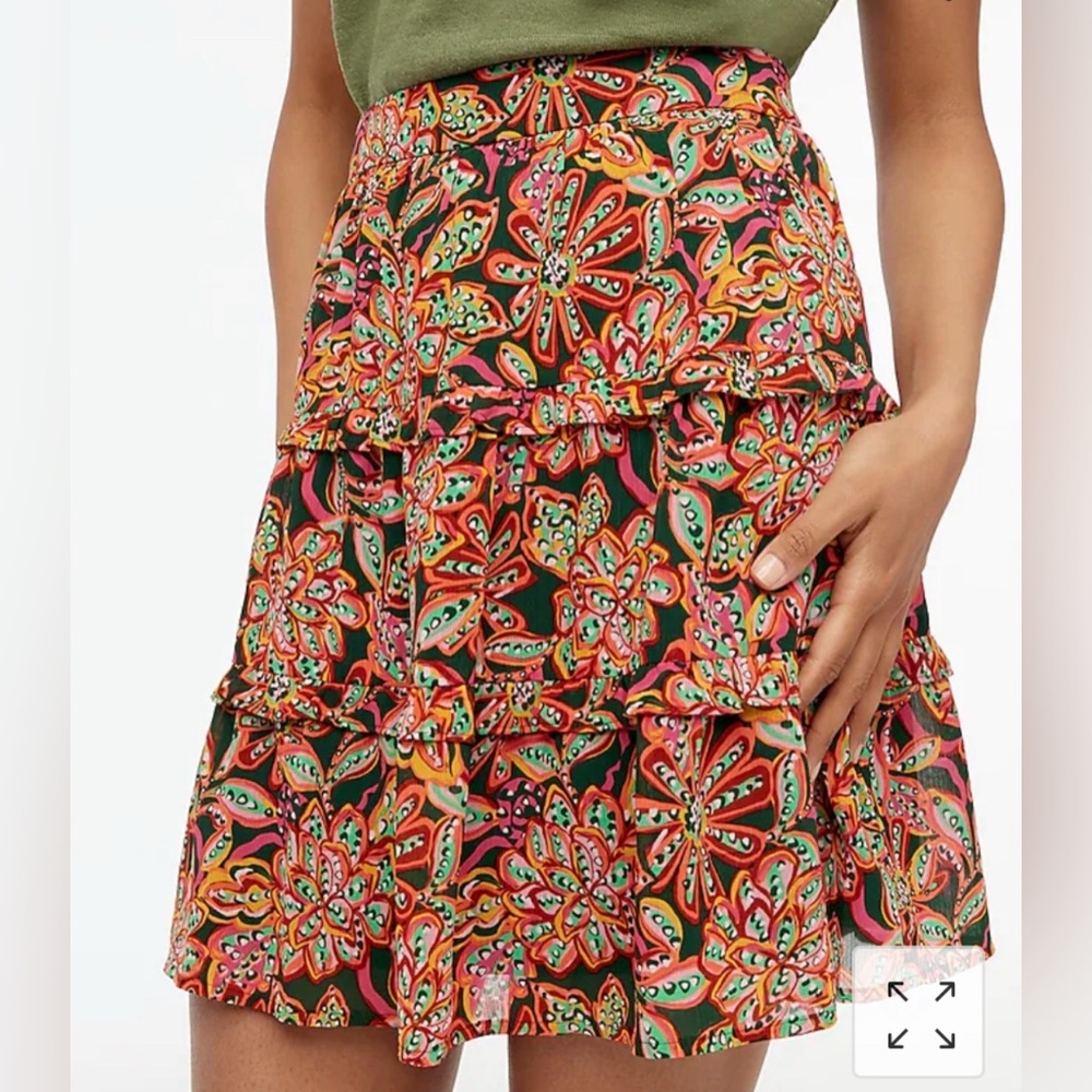 J. Crew Factory Multicolor Floral A-Line Skirt